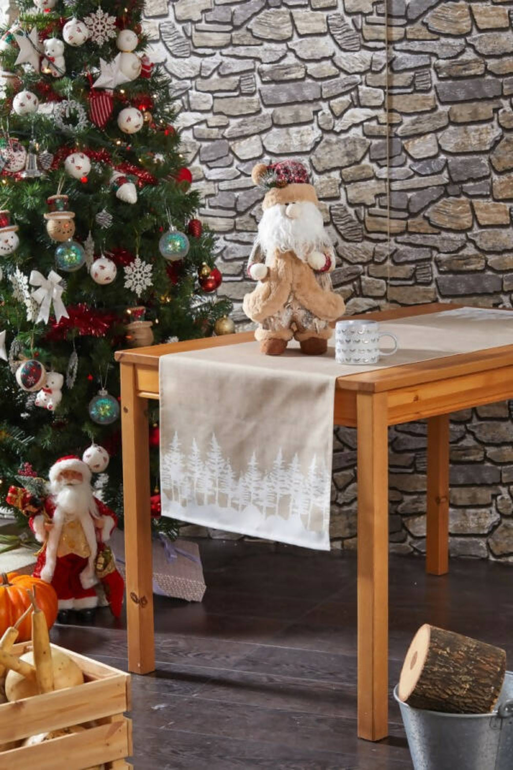 Snowy Pine Tree Forest Runner, Rectangular, 17" x 59" - Wear Sierra
