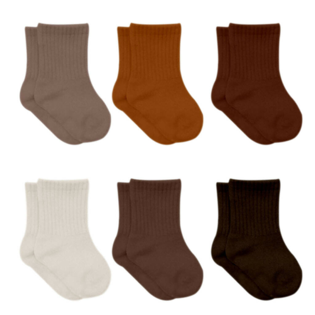 Newborn Unisex Cotton Ankle-Hi Socks Assorted 6 Pair Pack - Wear Sierra