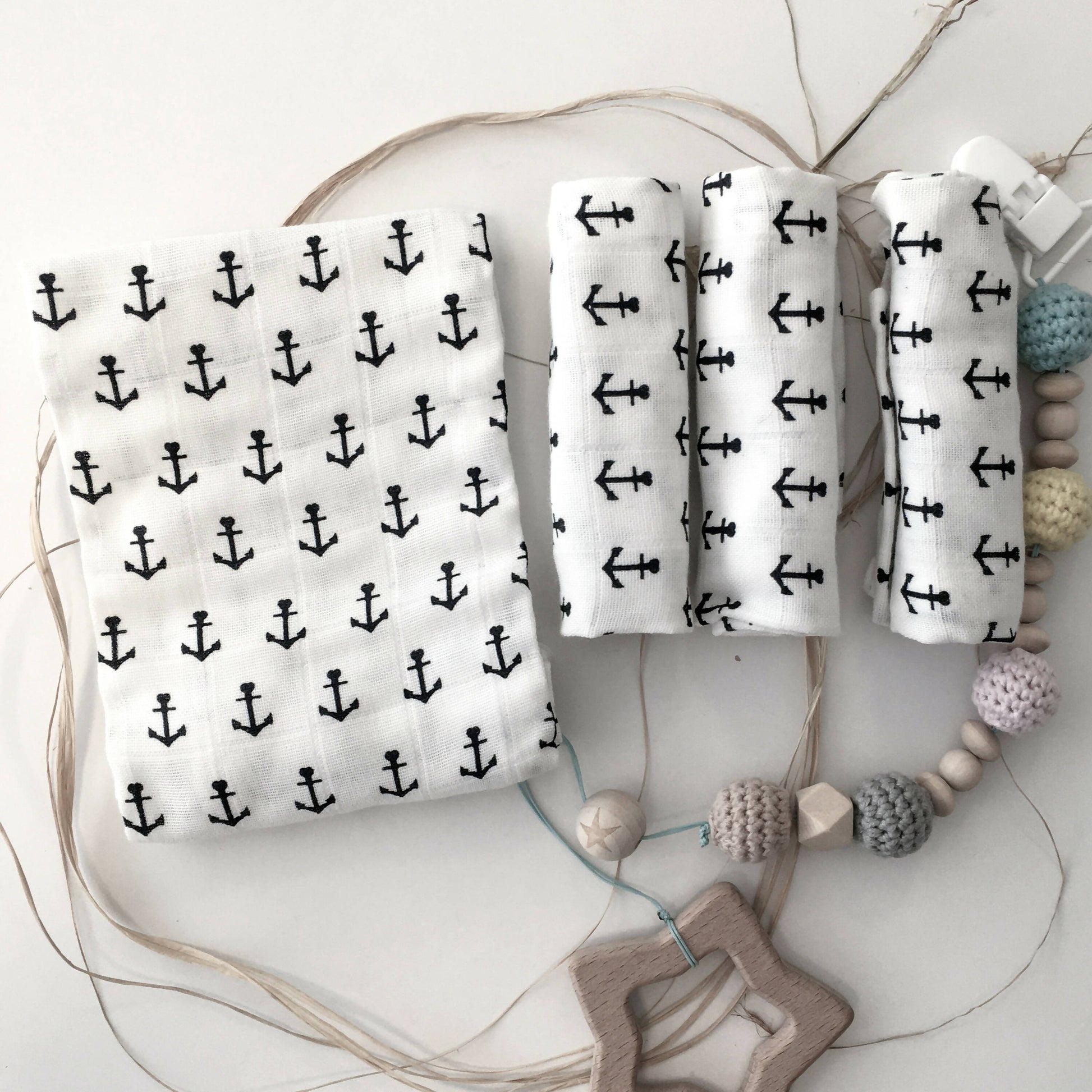 100% Cotton Muslin - Baby Washcloths, 2 Layer Ultra Soft, Absorbent Baby Wipes, Nursing Cloth (4 Pack Boxed Sets) Newborn Muslin Baby Bath or Face Towel 9.85" x 9.85" Printed Patterns - Wear Sierra