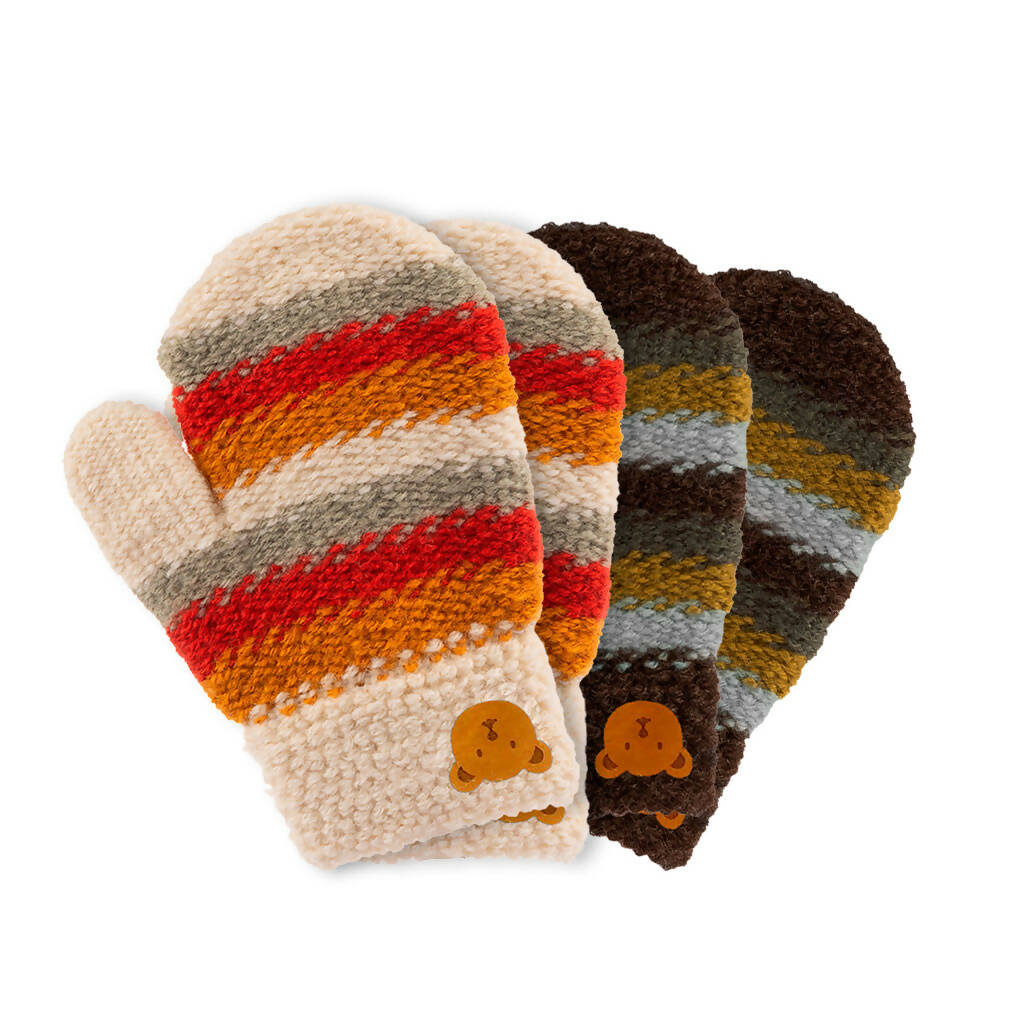 Sierra Soft Knit Mittens for Baby or Toddler - 2-Pack Unisex Gloves for Kids - Wear Sierra