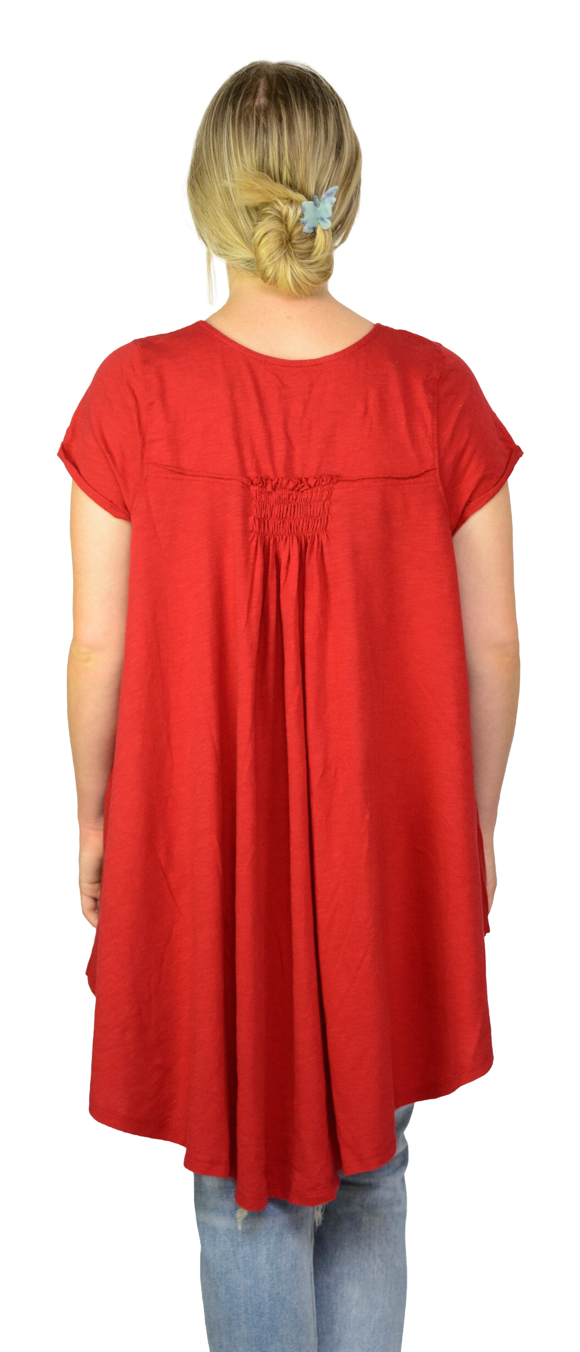 Ladies Oversized Shirt - Flowy Shirt, Summery Shirt, High Low Swing, Asymmetrical Tunic, 100% Cotton V-Neck Shirt - Wear Sierra