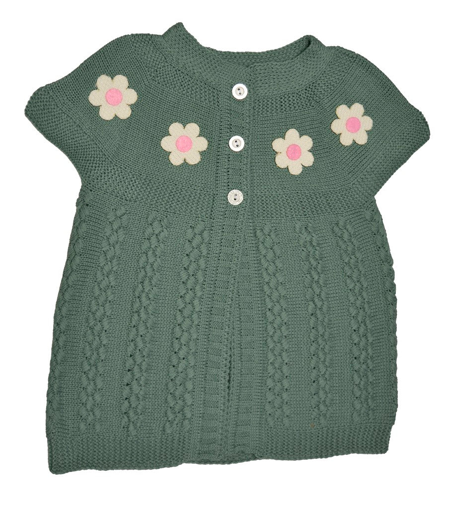 Infant and Toddler Sweater, Colorful, Warm & Cozy Daisy Design Girl's Sweater For Newborn Baby, Toddlers, Little Girls - Wear Sierra
