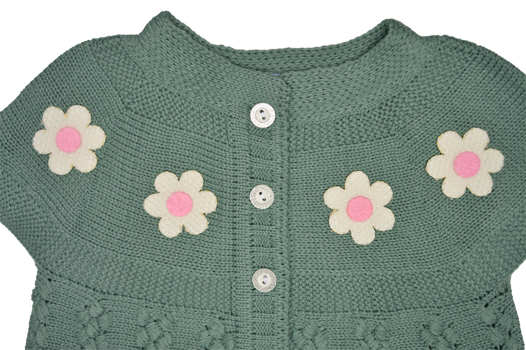 Infant and Toddler Sweater, Colorful, Warm & Cozy Daisy Design Girl's Sweater For Newborn Baby, Toddlers, Little Girls - Wear Sierra