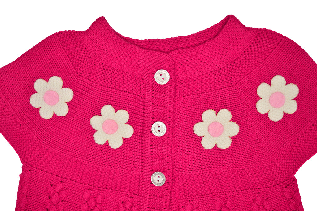 Infant and Toddler Sweater, Colorful, Warm & Cozy Daisy Design Girl's Sweater For Newborn Baby, Toddlers, Little Girls - Wear Sierra