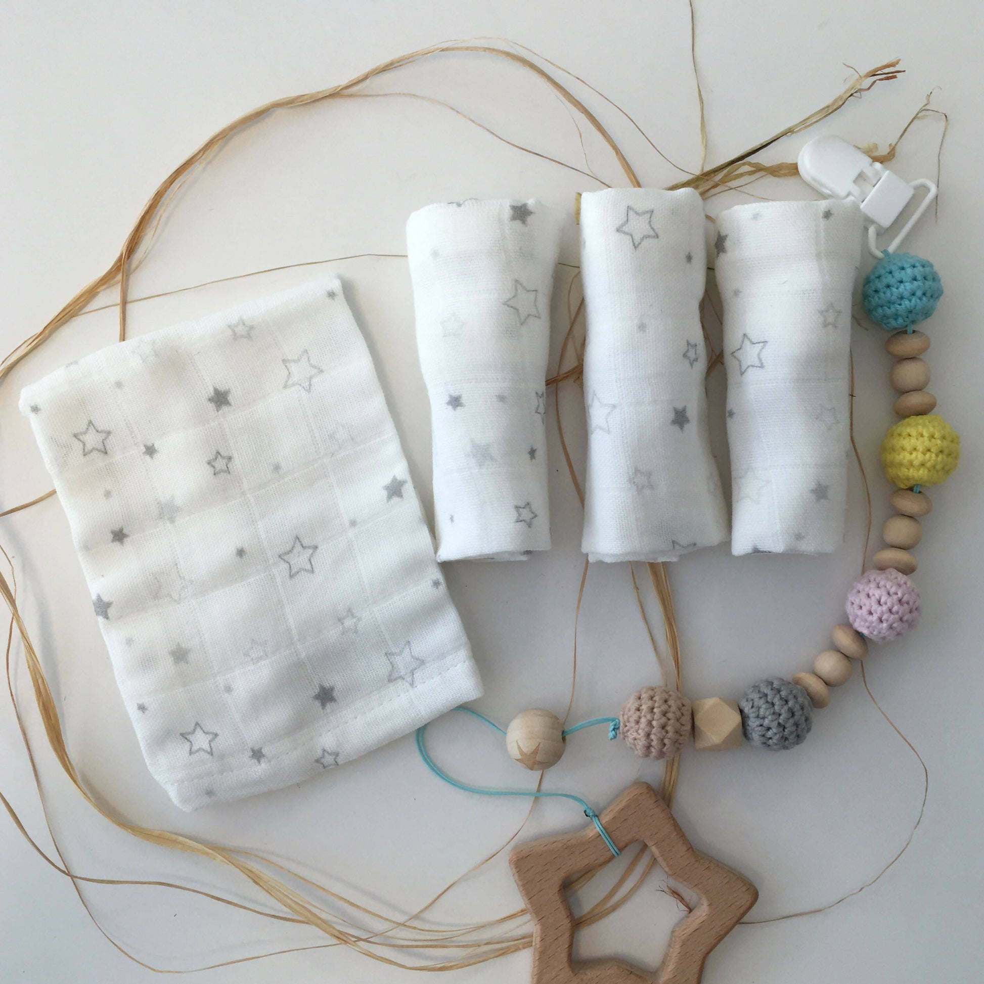 100% Cotton Muslin - Baby Washcloths, 2 Layer Ultra Soft, Absorbent Baby Wipes, Nursing Cloth (4 Pack Boxed Sets) Newborn Muslin Baby Bath or Face Towel 9.85" x 9.85" Printed Patterns - Wear Sierra