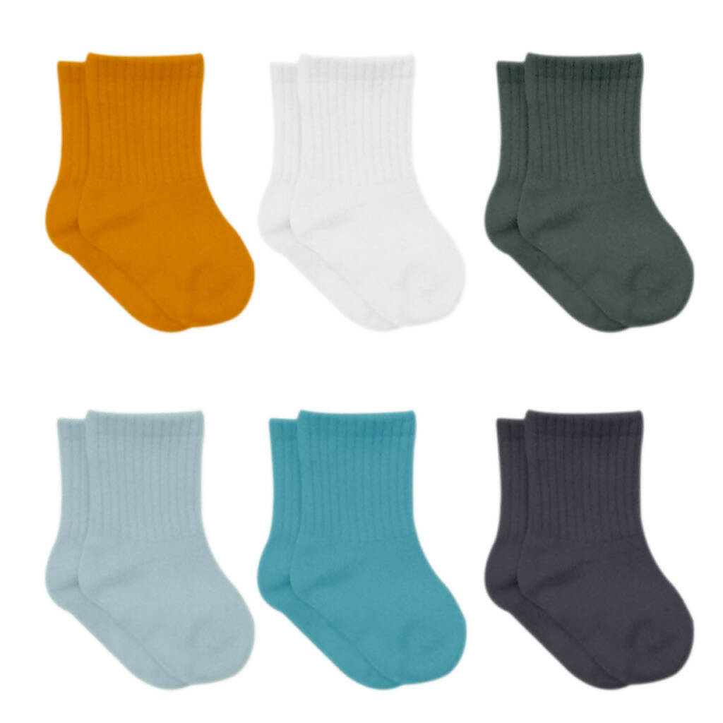 Newborn Unisex Cotton Ankle-Hi Socks Assorted 6 Pair Pack - Wear Sierra