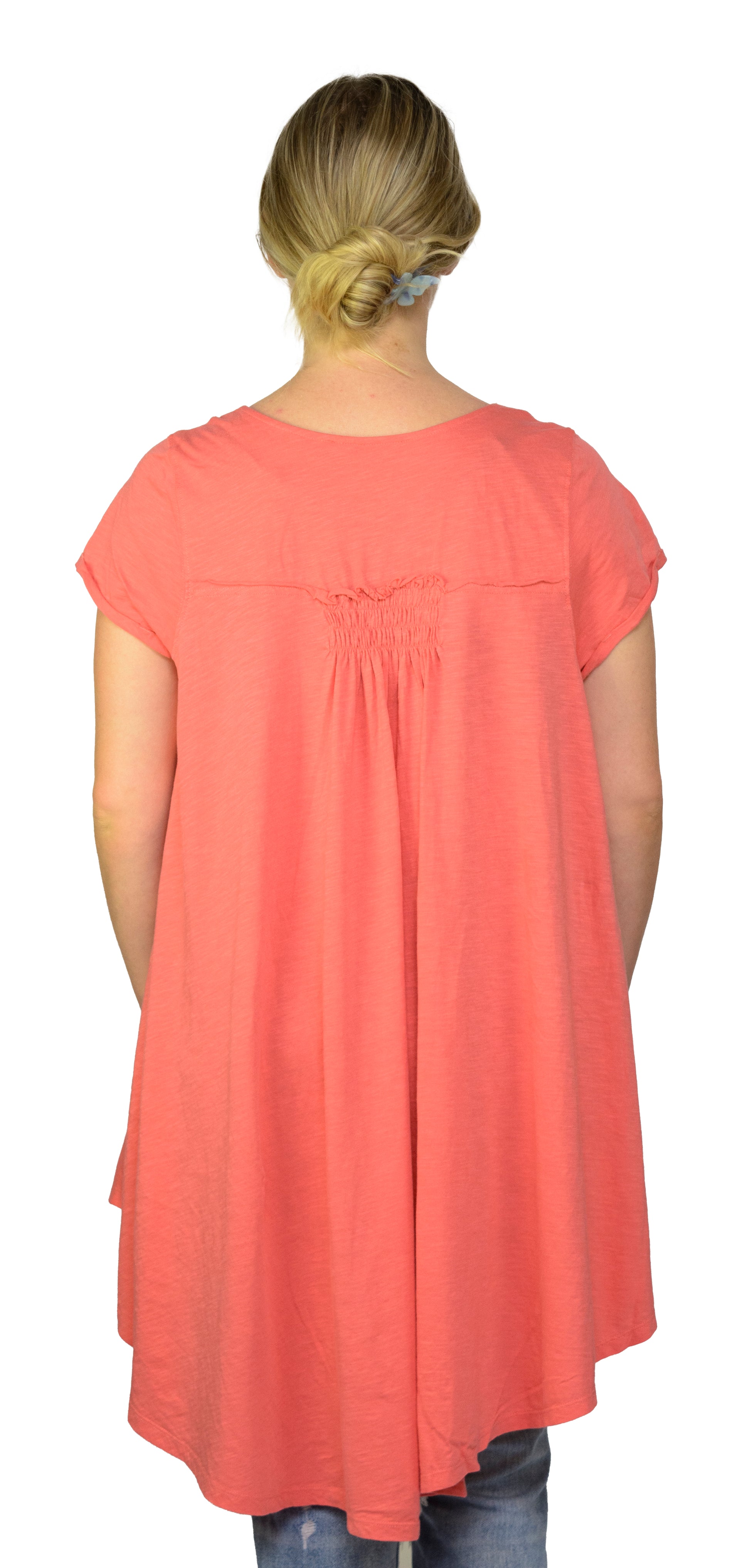 Ladies Oversized Shirt - Flowy Shirt, Summery Shirt, High Low Swing, Asymmetrical Tunic, 100% Cotton V-Neck Shirt - Wear Sierra