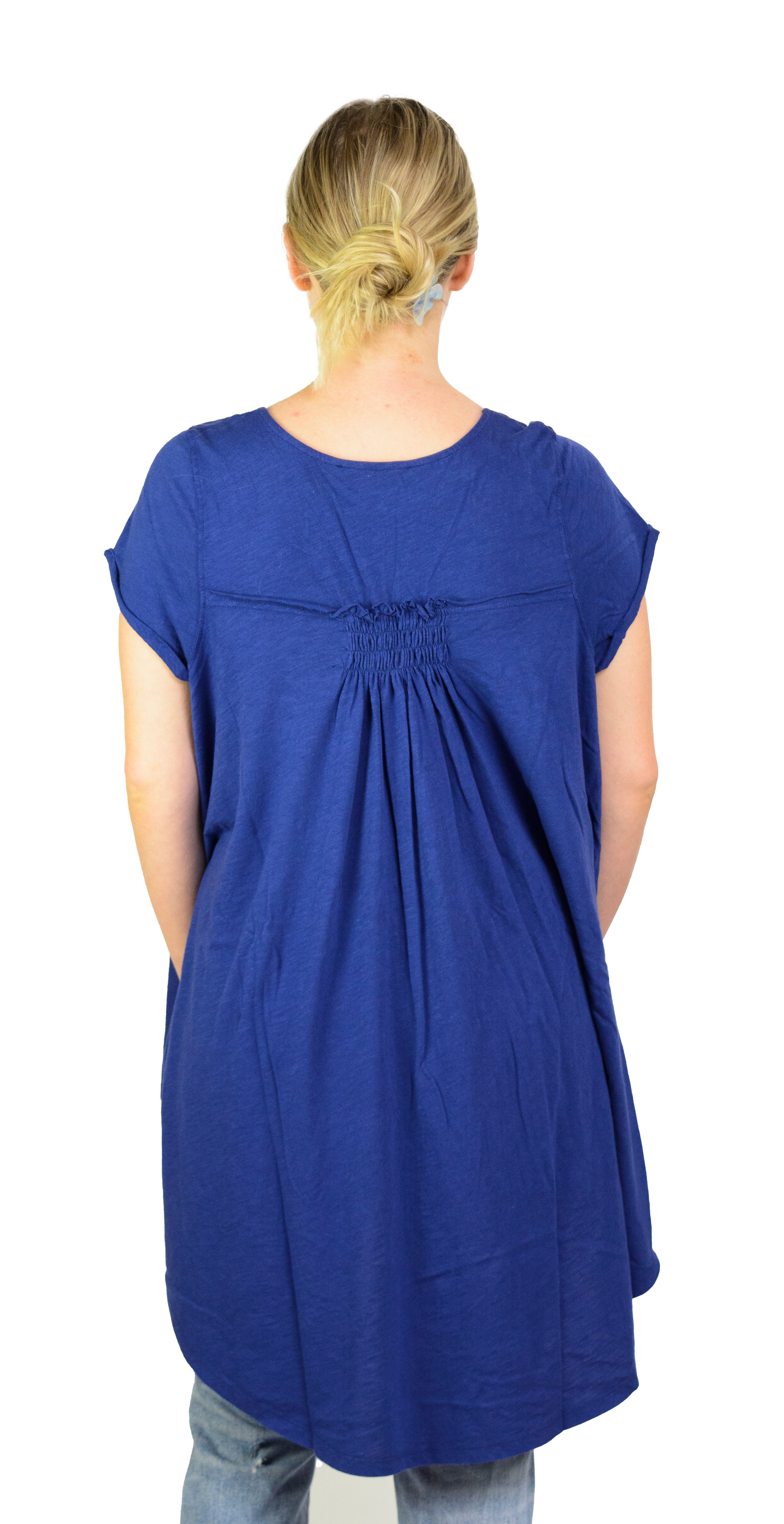 Ladies Oversized Shirt - Flowy Shirt, Summery Shirt, High Low Swing, Asymmetrical Tunic, 100% Cotton V-Neck Shirt - Wear Sierra