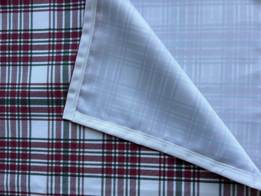 Red & Green Plaid Christmas Themed Table Cloth, Rectangular, 55"x86" - Wear Sierra
