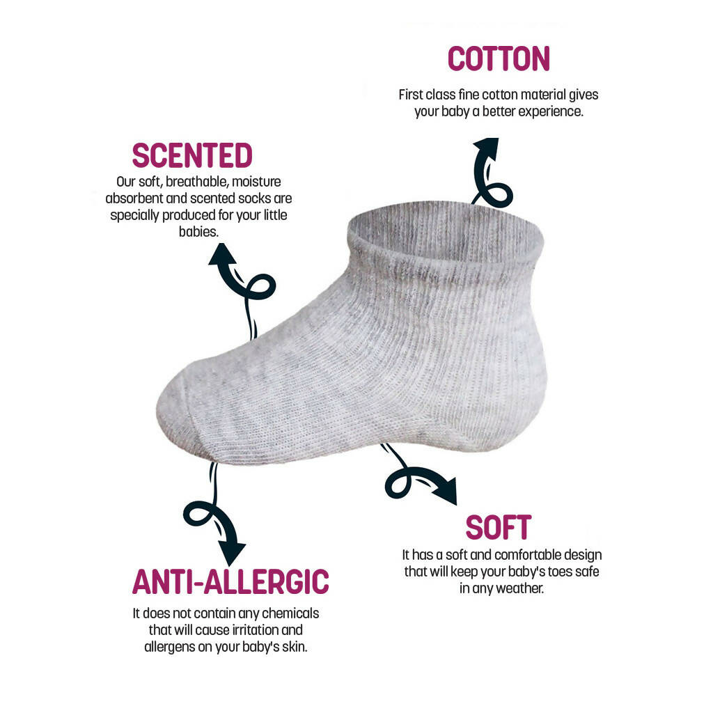 Newborn Unisex Cotton Ankle-Hi Socks Assorted 6 Pair Pack - Wear Sierra