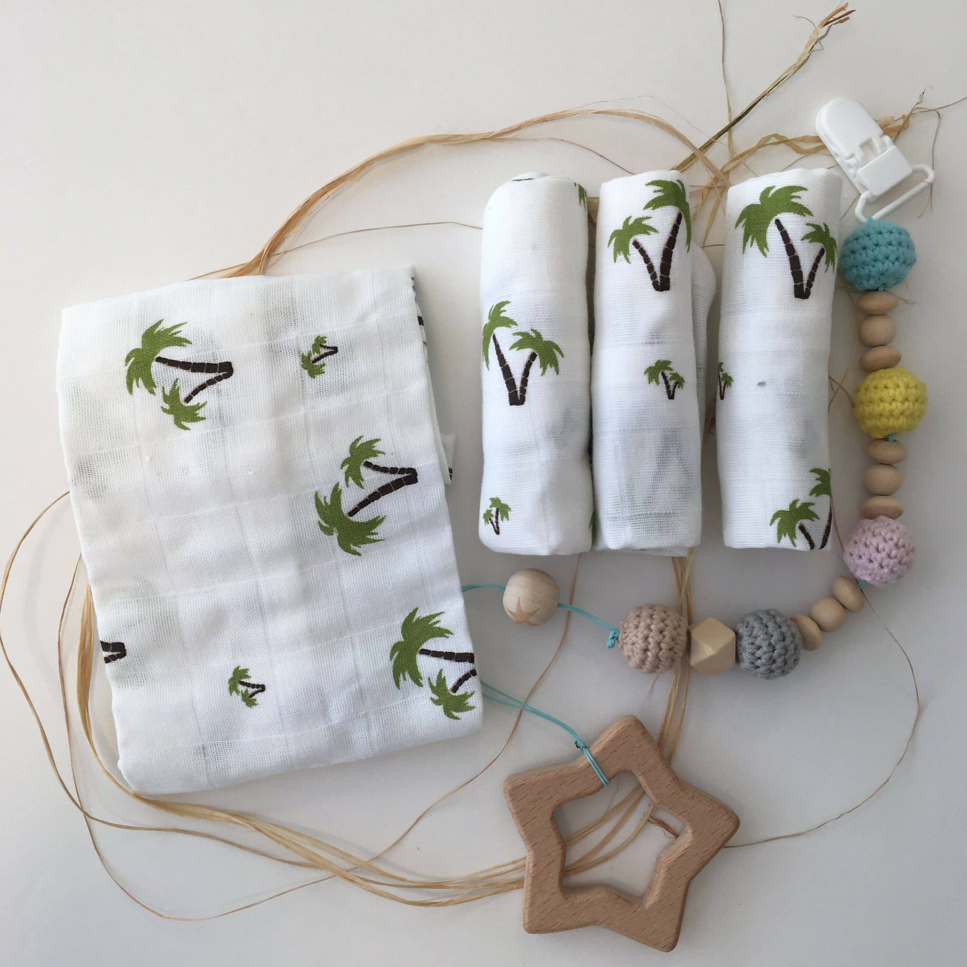 100% Cotton Muslin - Baby Washcloths, 2 Layer Ultra Soft, Absorbent Baby Wipes, Nursing Cloth (4 Pack Boxed Sets) Newborn Muslin Baby Bath or Face Towel 9.85" x 9.85" Printed Patterns - Wear Sierra