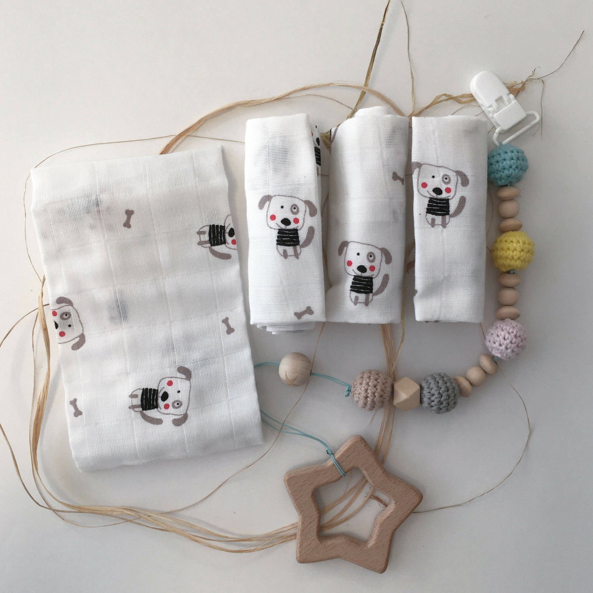 100% Cotton Muslin - Baby Washcloths, 2 Layer Ultra Soft, Absorbent Baby Wipes, Nursing Cloth (4 Pack Boxed Sets) Newborn Muslin Baby Bath or Face Towel 9.85" x 9.85" Printed Patterns - Wear Sierra