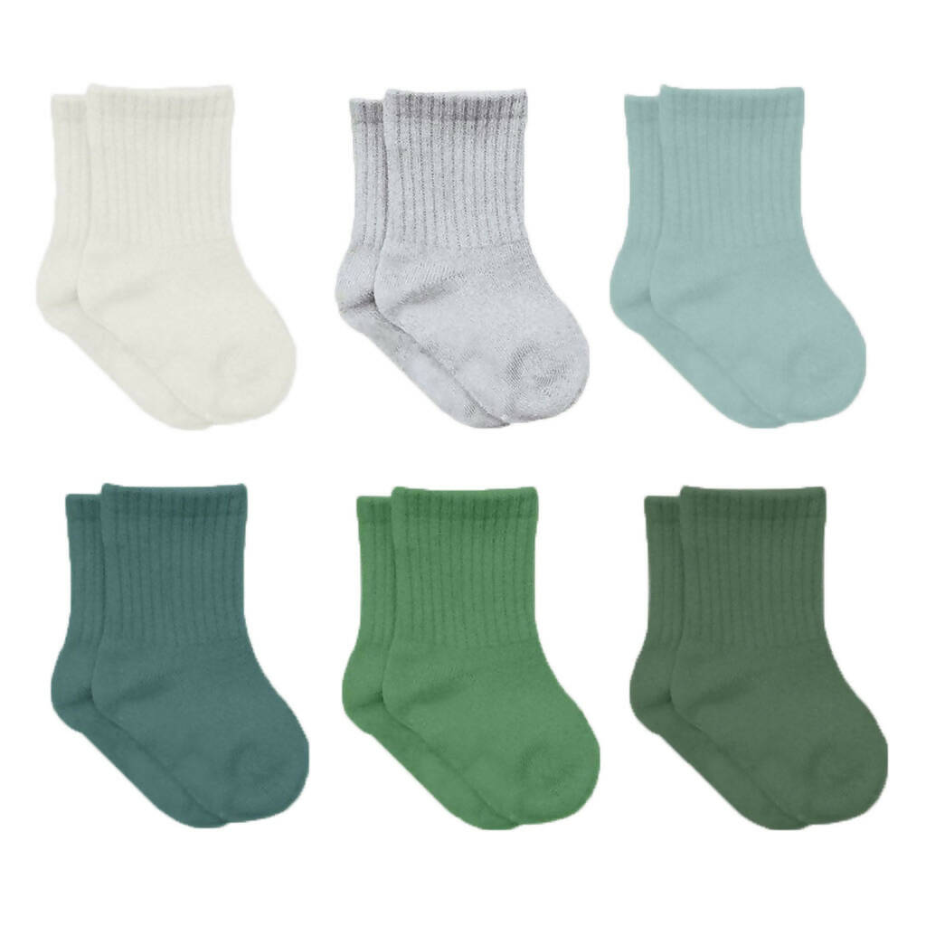 Newborn Unisex Cotton Ankle-Hi Socks Assorted 6 Pair Pack - Wear Sierra