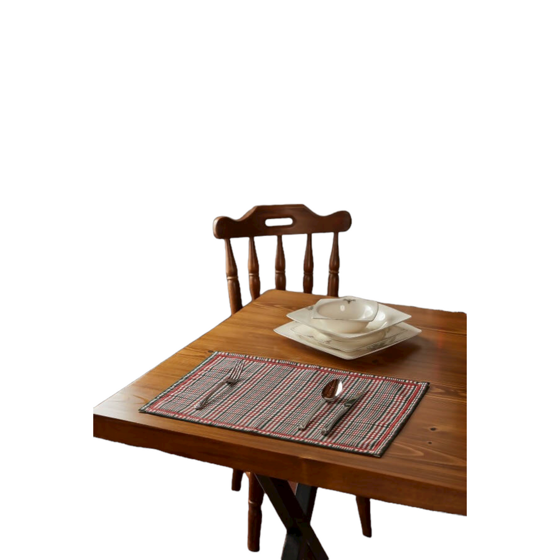 Checkered Red and Green Holiday Placemats Set of 2, Christmas, New Year, Hanukkah - Wear Sierra