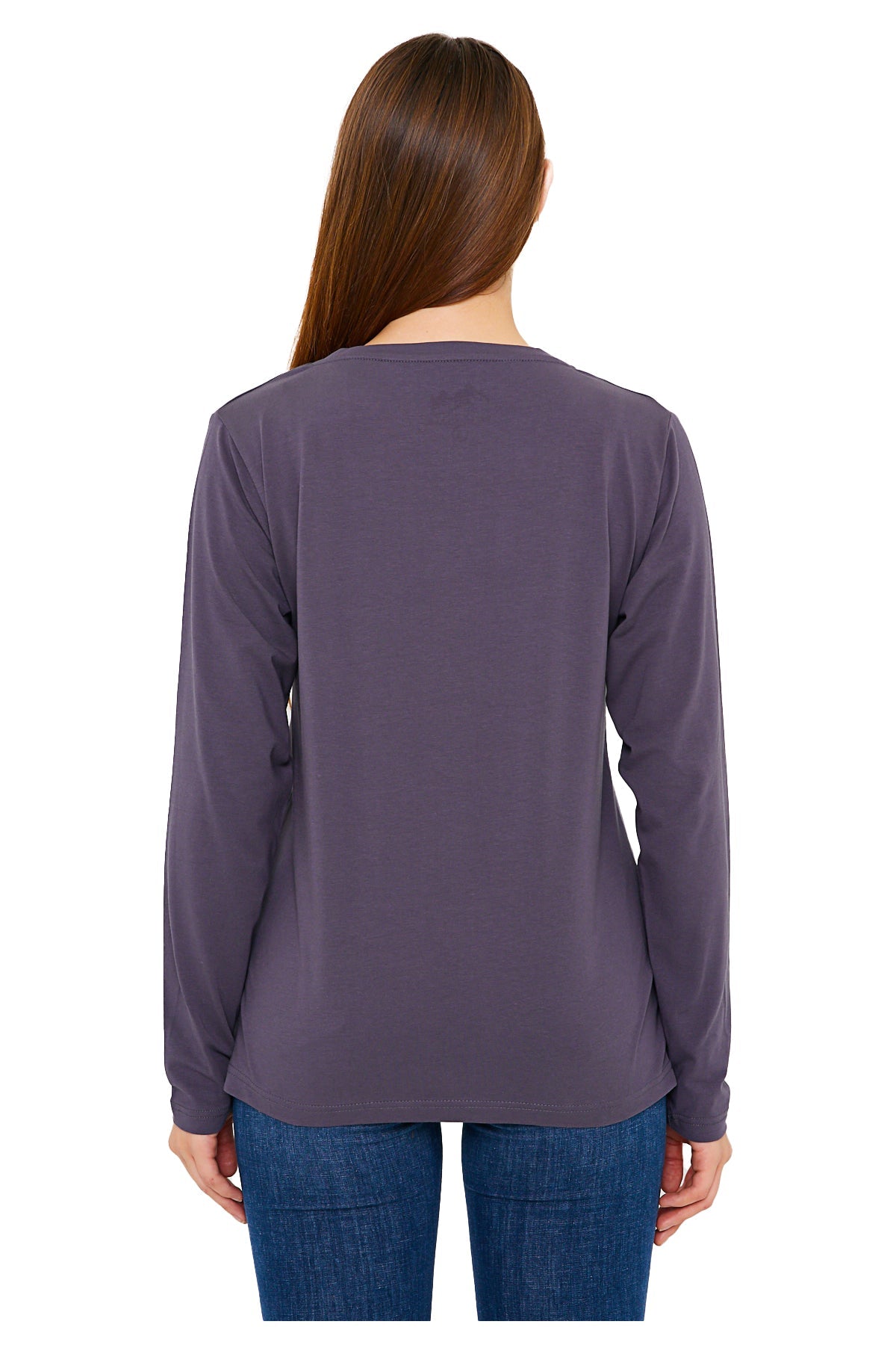 Long Sleeve V-Neck Shirts for Women & Girls - Colorful Pima Cotton-76