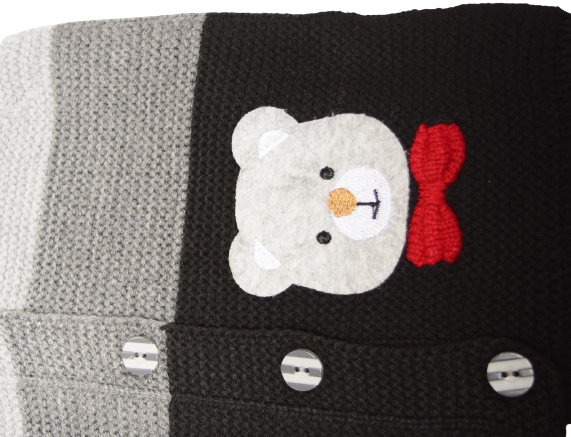 Wear Sierra 3 Striped Half Sleeve Bear Cute Design V-Neck  Sweaters For Toddlers And Kids - Wear Sierra