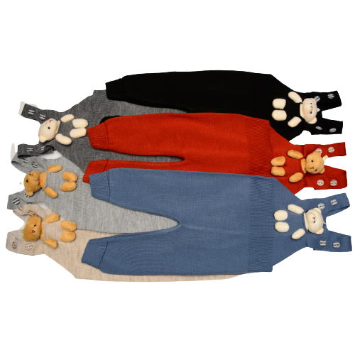 Wear Sierra Overall Bear Pattern Unisex Pants For Babies And Kids, Cute Design Outfit For Babies - Wear Sierra
