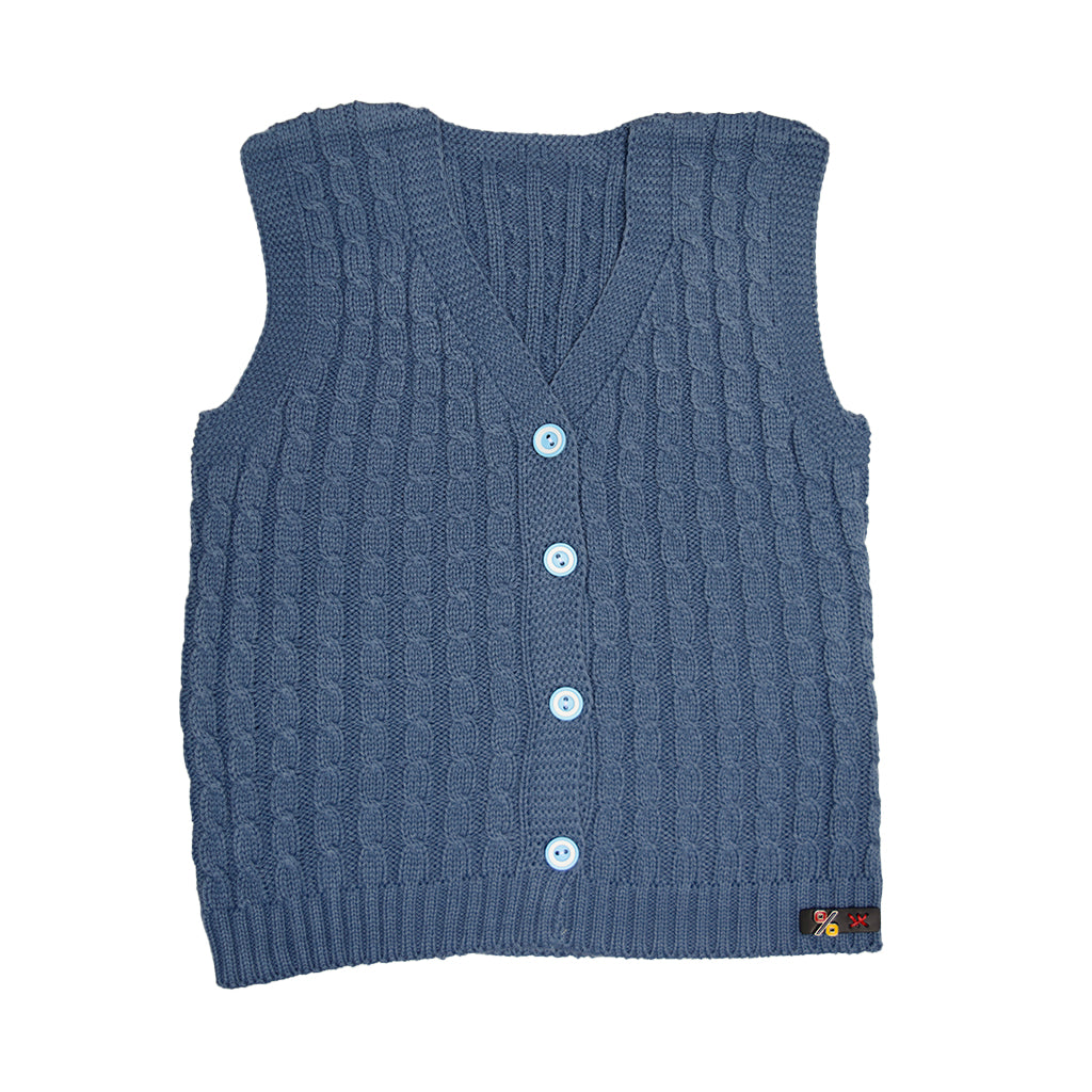 Cozy Navy Blue Cable Knit Sweater Vest
