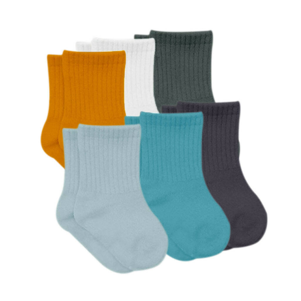 Newborn Unisex Cotton Ankle-Hi Socks Assorted 6 Pair Pack - Wear Sierra