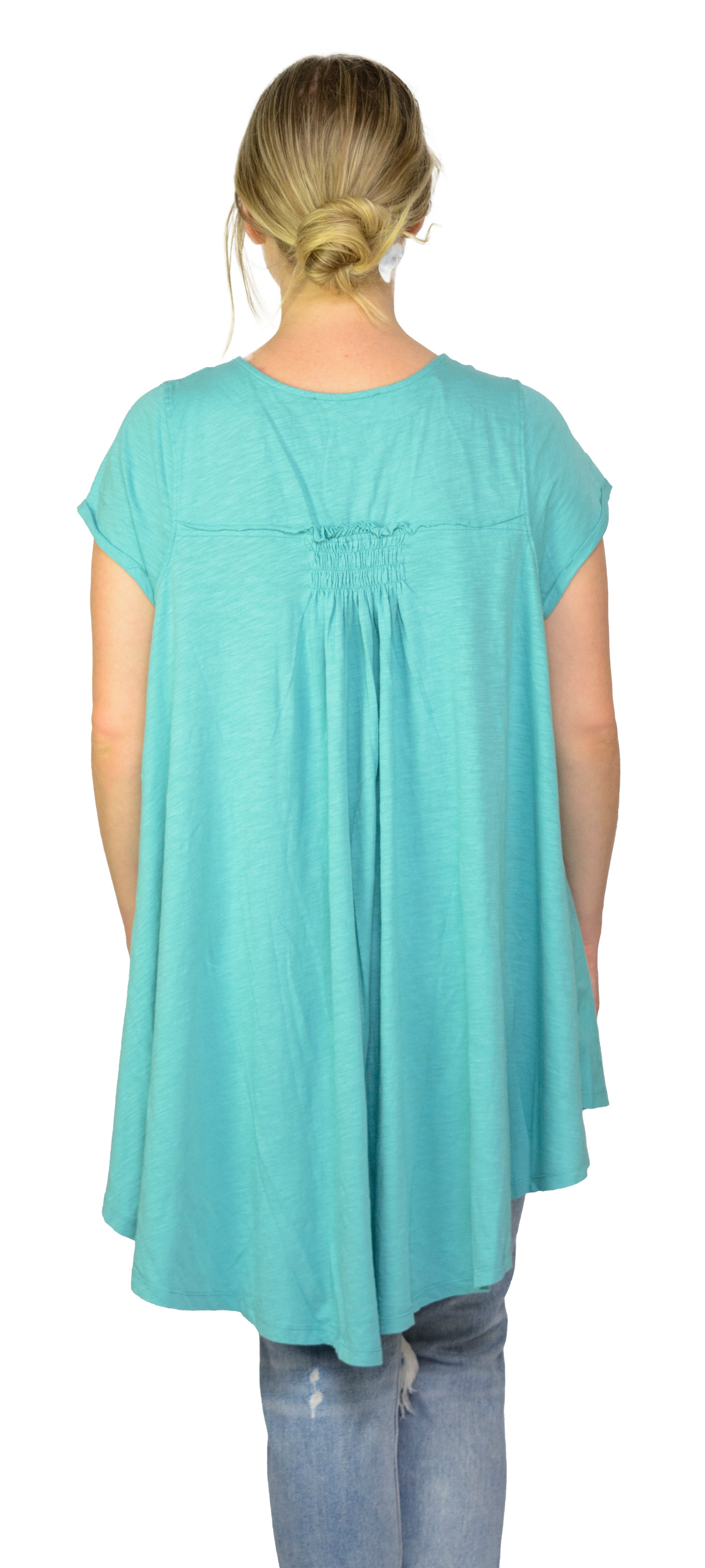 Ladies Oversized Shirt - Flowy Shirt, Summery Shirt, High Low Swing, Asymmetrical Tunic, 100% Cotton V-Neck Shirt - Wear Sierra