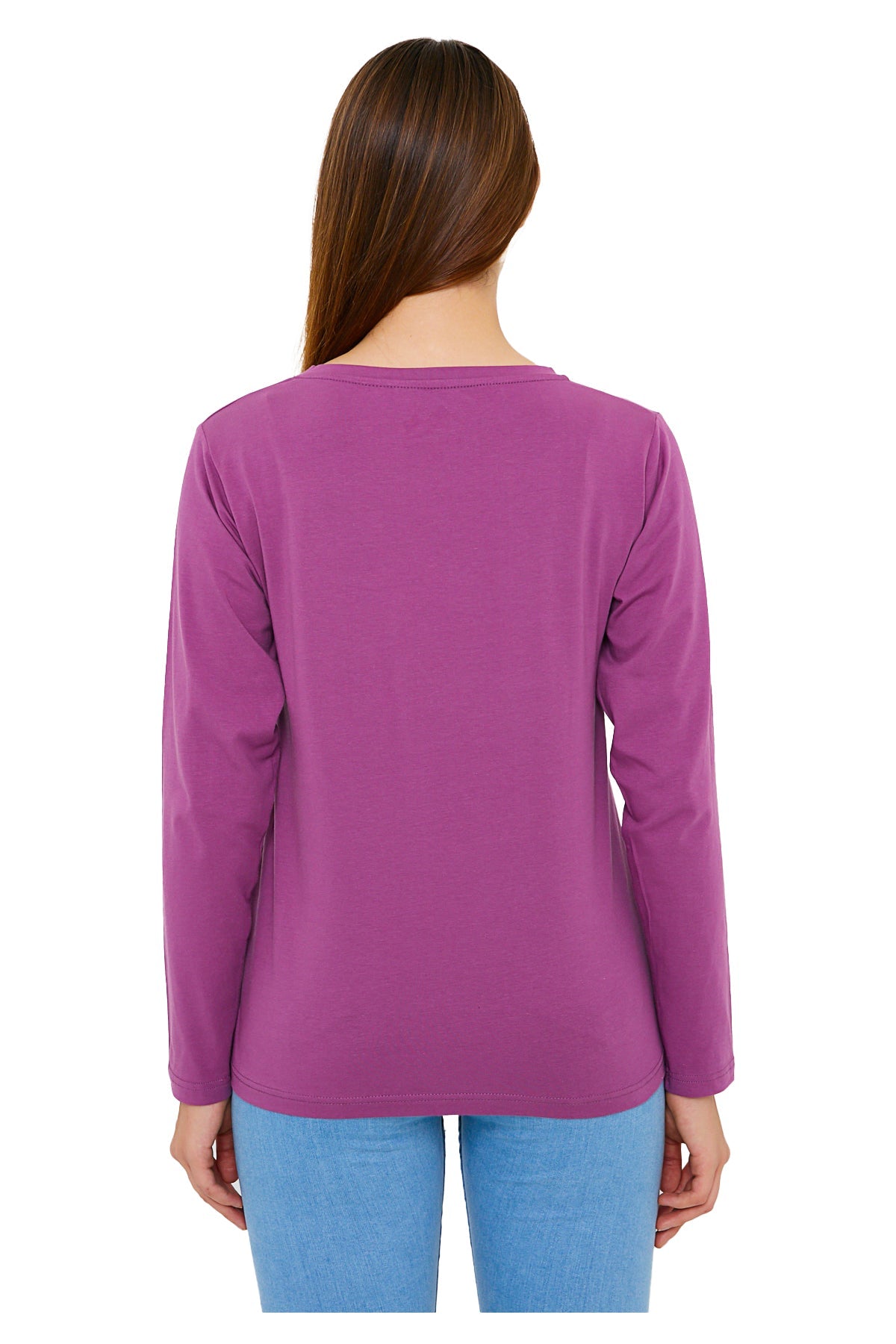 Long Sleeve V Neck T-Shirts for Women & Girls - Colorful Pima Cotton