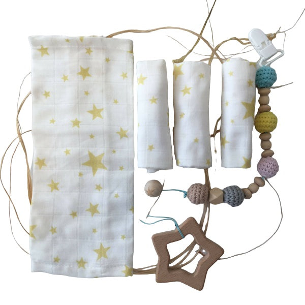 100% Cotton Muslin - Baby Washcloths, 2 Layer Ultra Soft, Absorbent Baby Wipes, Nursing Cloth (4 Pack Boxed Sets) Newborn Muslin Baby Bath or Face Towel 9.85" x 9.85" Printed Patterns - Wear Sierra