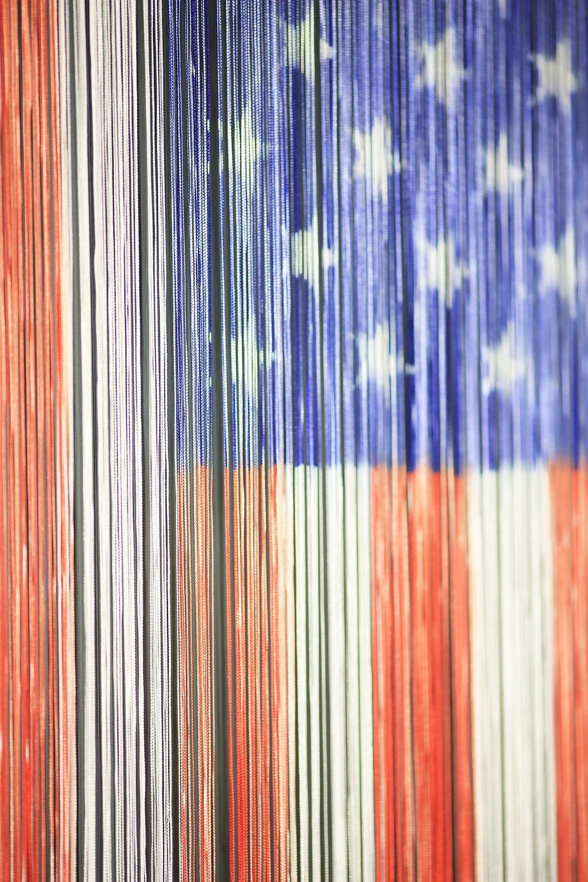American Flag String Curtain - July 4th Decorating, Great for Barbeques, Picnics, Weddings - Wear Sierra
