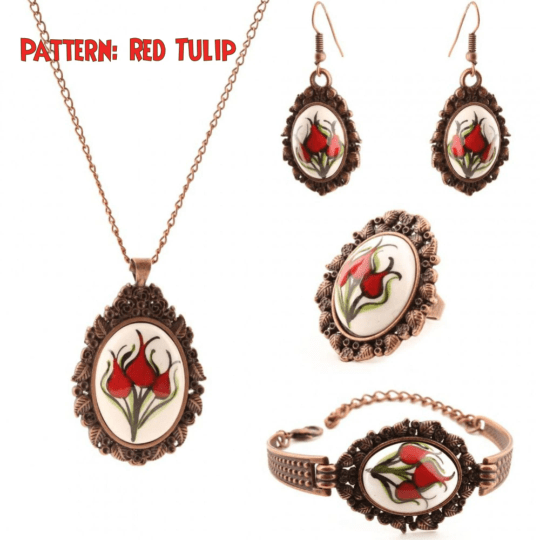 Artisan Made Floral Jewelry Set - Ceramic Bracelets for Women and Girls - Wear Sierra