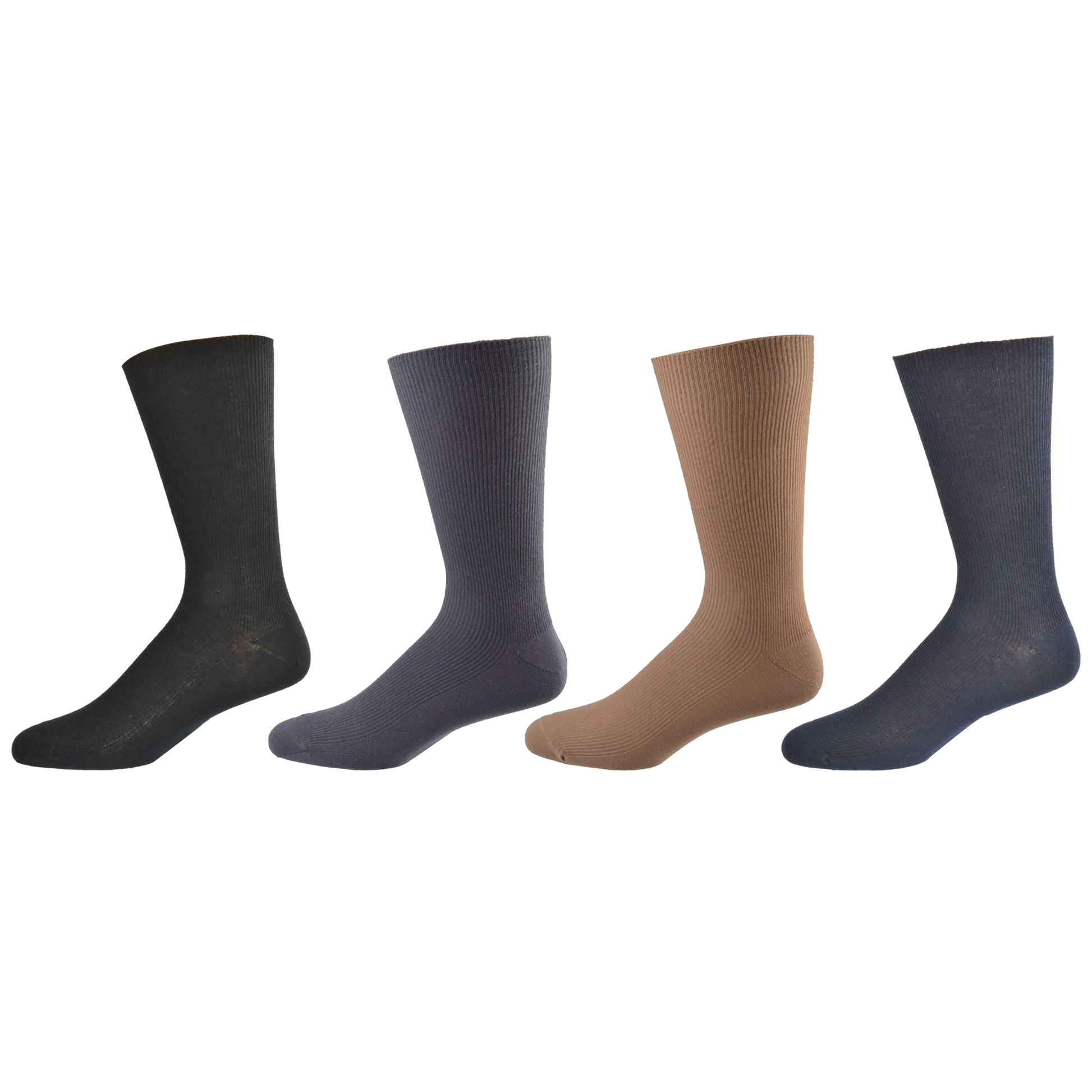 Diabetic True Rib Combed Cotton Crew Socks M11
