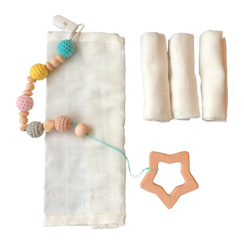 100% Cotton Muslin - Baby Washcloths, 2 Layer Ultra Soft, Absorbent Baby Wipes, Nursing Cloth (4 Pack Boxed Sets) Newborn Muslin Baby Bath or Face Towel 9.85" x 9.85" Printed Patterns - Wear Sierra