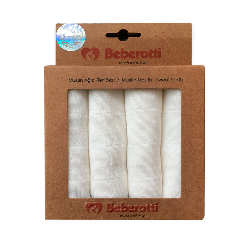 100% Cotton Muslin - Baby Washcloths, 2 Layer Ultra Soft, Absorbent Baby Wipes, Nursing Cloth (4 Pack Boxed Sets) Newborn Muslin Baby Bath or Face Towel 9.85" x 9.85" Printed Patterns - Wear Sierra