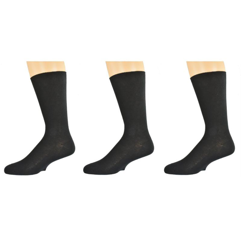 Diabetic True Rib Combed Cotton Crew Socks M11