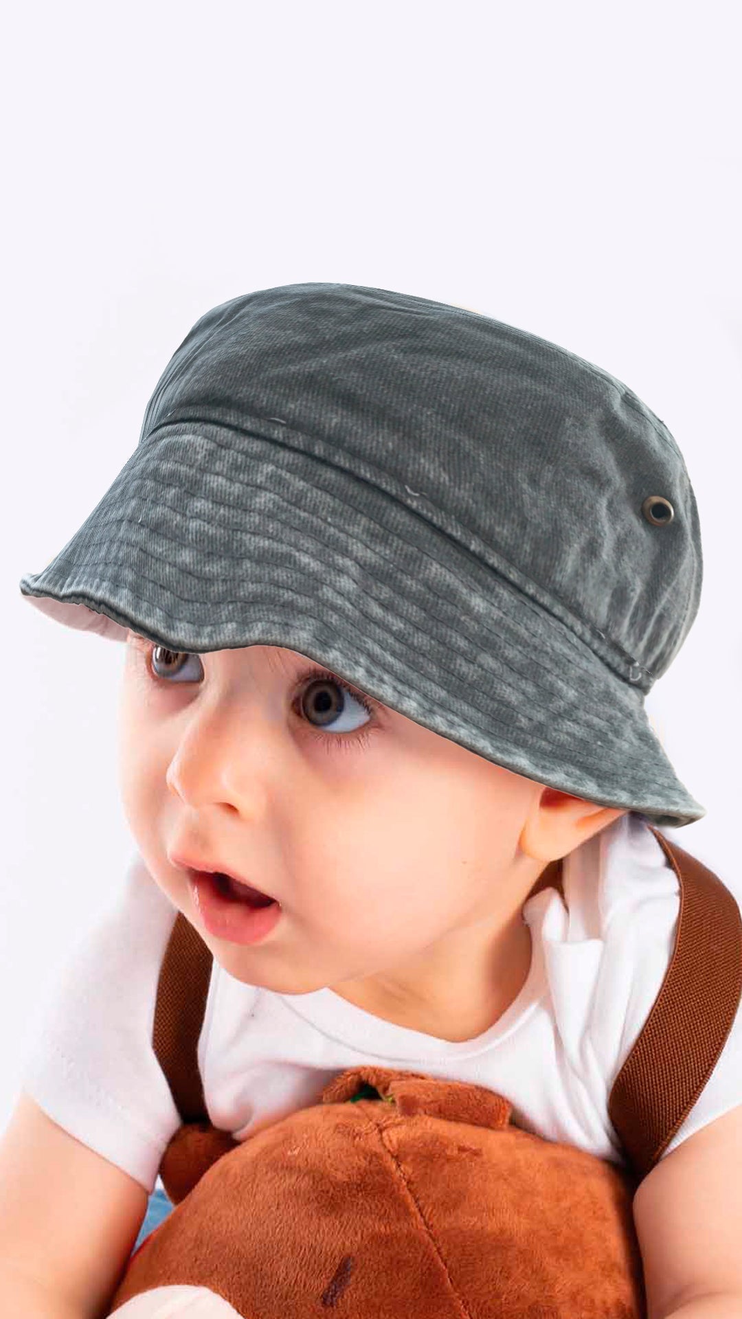 Bucket Hat for 4-8 Year Old Kids - Fedora Style Hat Faded Denim - Wear Sierra