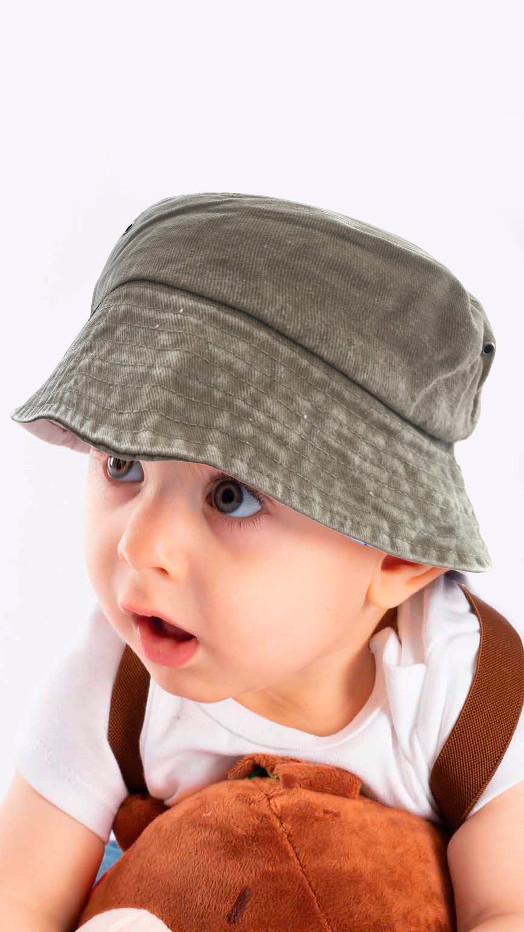Bucket Hat for 4-8 Year Old Kids - Fedora Style Hat Faded Denim - Wear Sierra