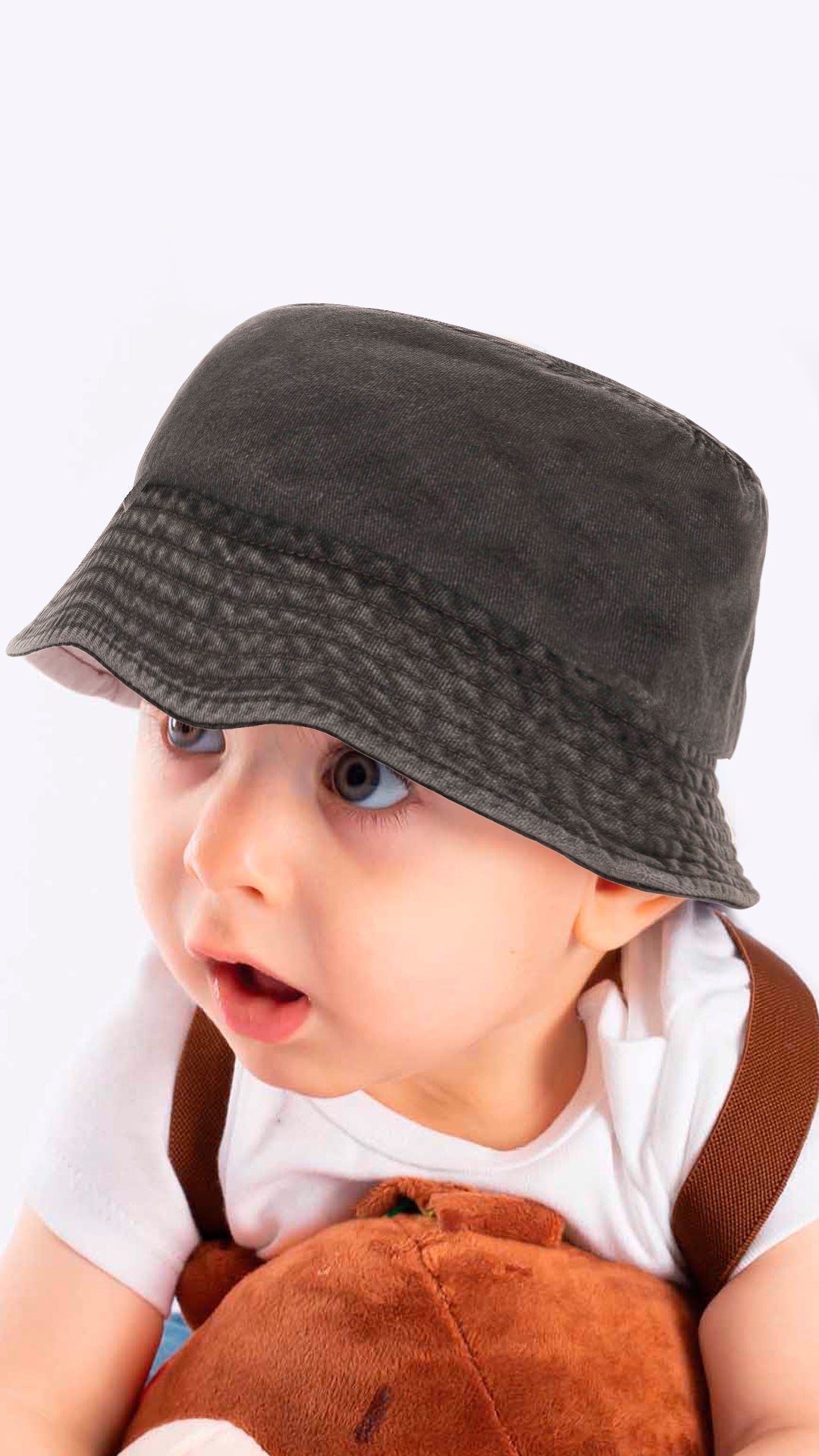 Bucket Hat for 4-8 Year Old Kids - Fedora Style Hat Faded Denim - Wear Sierra