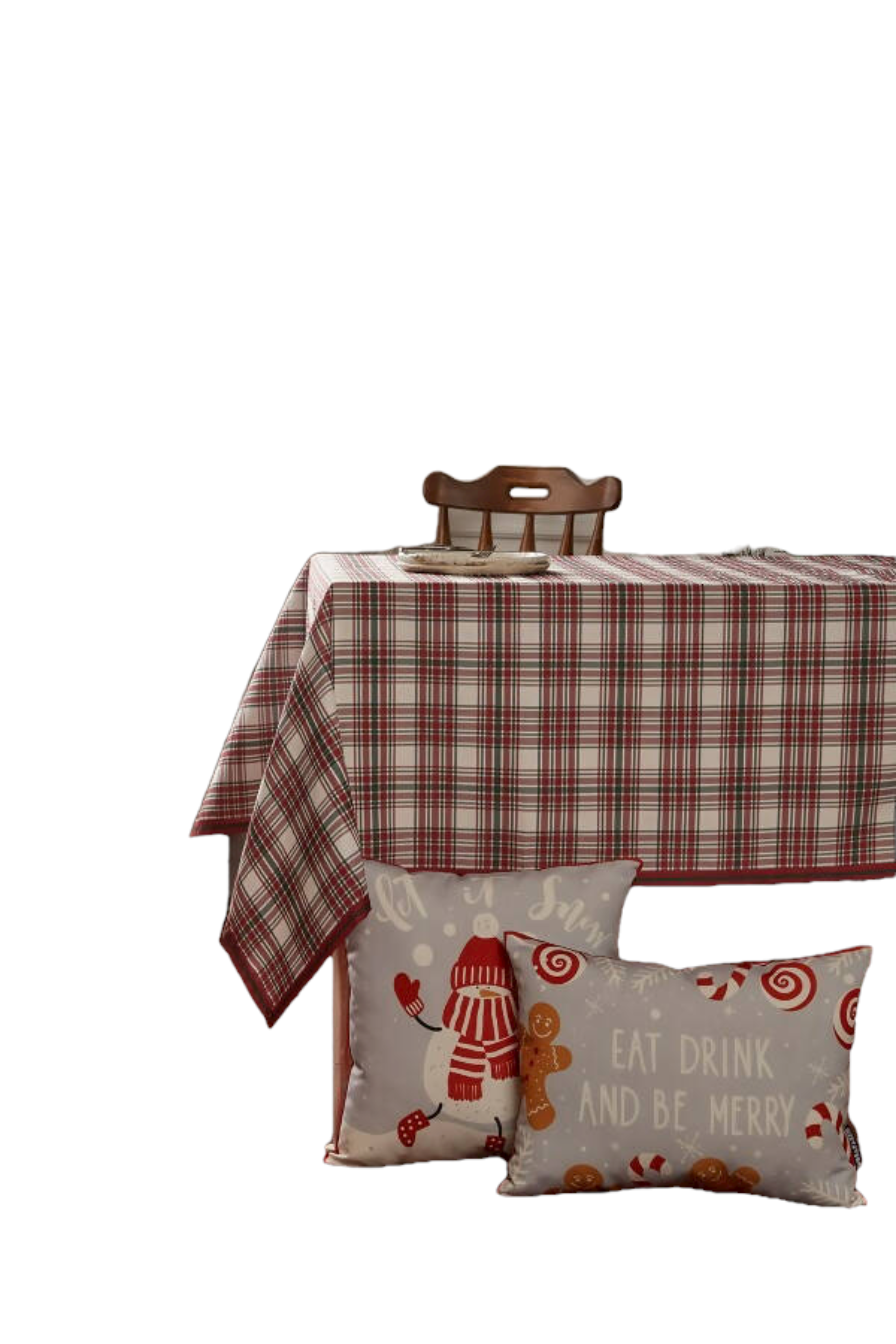 Red & Green Plaid Christmas Themed Table Cloth, Rectangular, 55"x86" - Wear Sierra