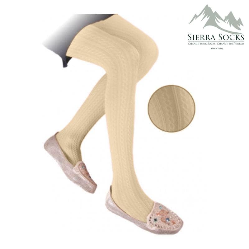 Cable Pattern Tights for Girls - Uniform Tights - Wear Sierra