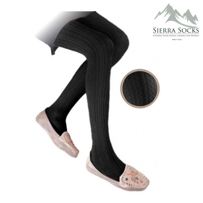 Cable Pattern Tights for Girls - Uniform Tights - Wear Sierra