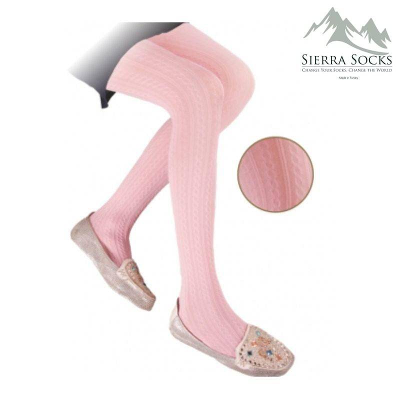 Cable Pattern Tights for Girls - Uniform Tights - Wear Sierra