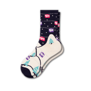 Christmas Designs Cotton Crew Socks for Women in Fun Holiday Patterns Socks for Stocking Stuffers - Wear Sierra