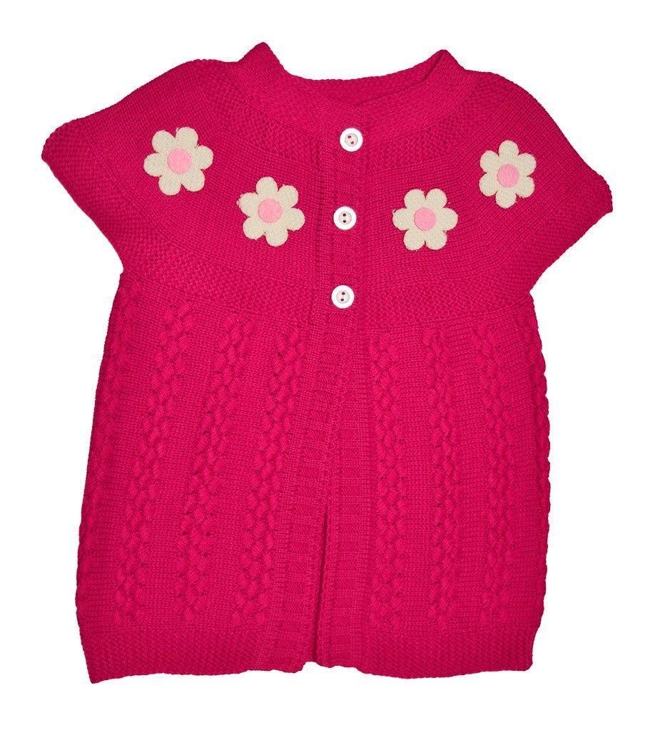 Colorful Sweater For Baby & Toddler Girls Warm & Cozy Pull-Over Button Vest - Wear Sierra