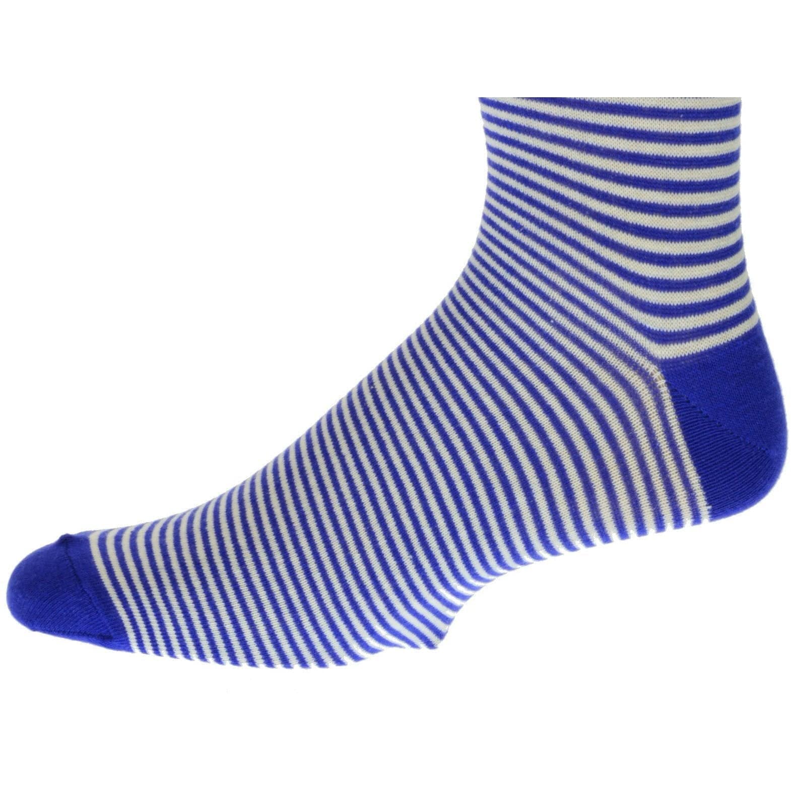Combed Cotton Crew Socks for Men Pin-Stripes Lightweight Dressy Sock - Wear Sierra
