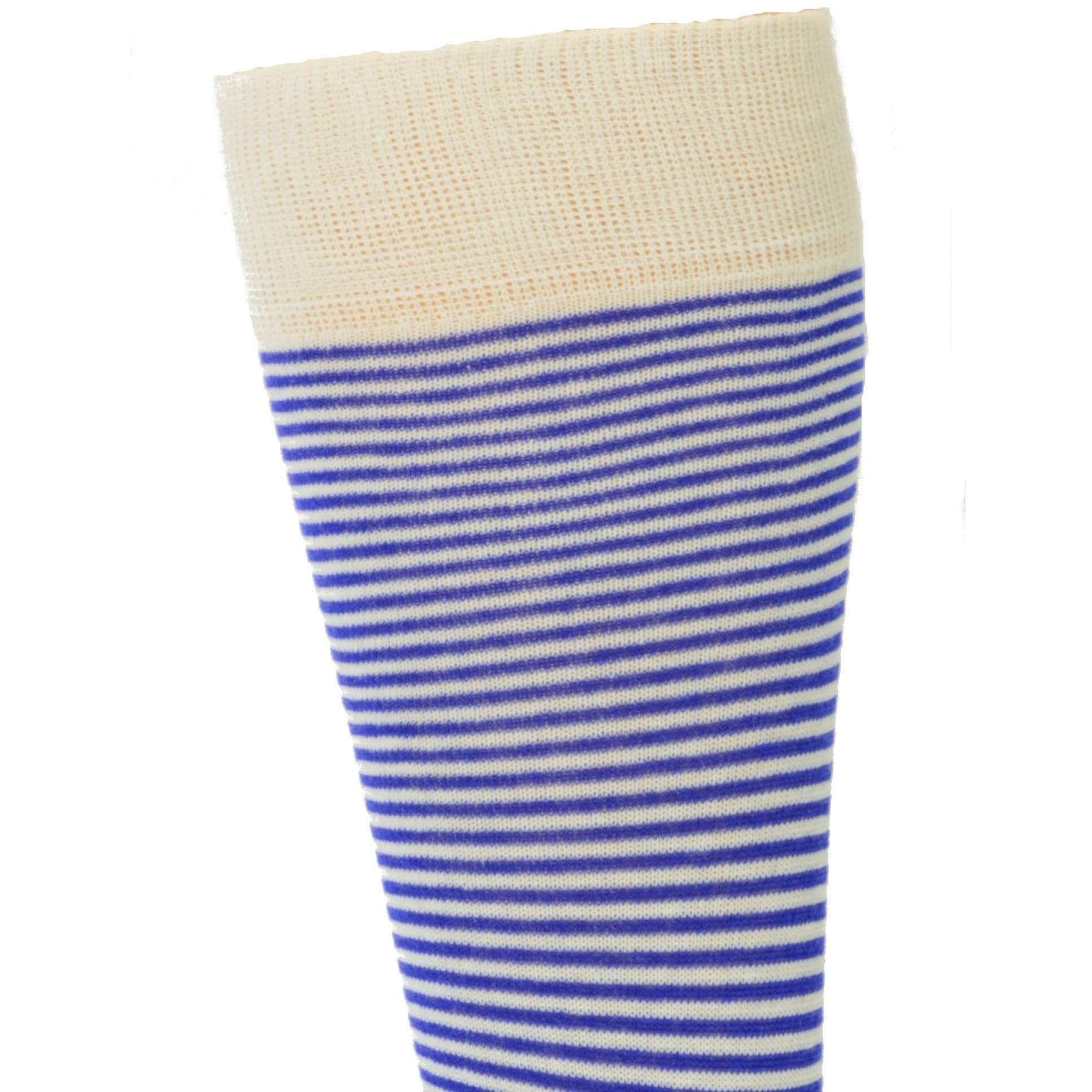 Combed Cotton Crew Socks for Men Pin-Stripes Lightweight Dressy Sock - Wear Sierra