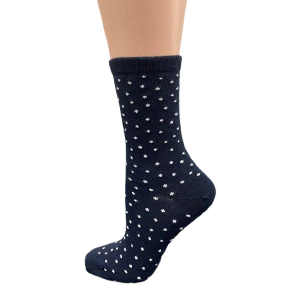 Cotton Crew Pen Striped or Pen Dot Dress Socks for Women, Dressy Casual Cute Socks - Wear Sierra