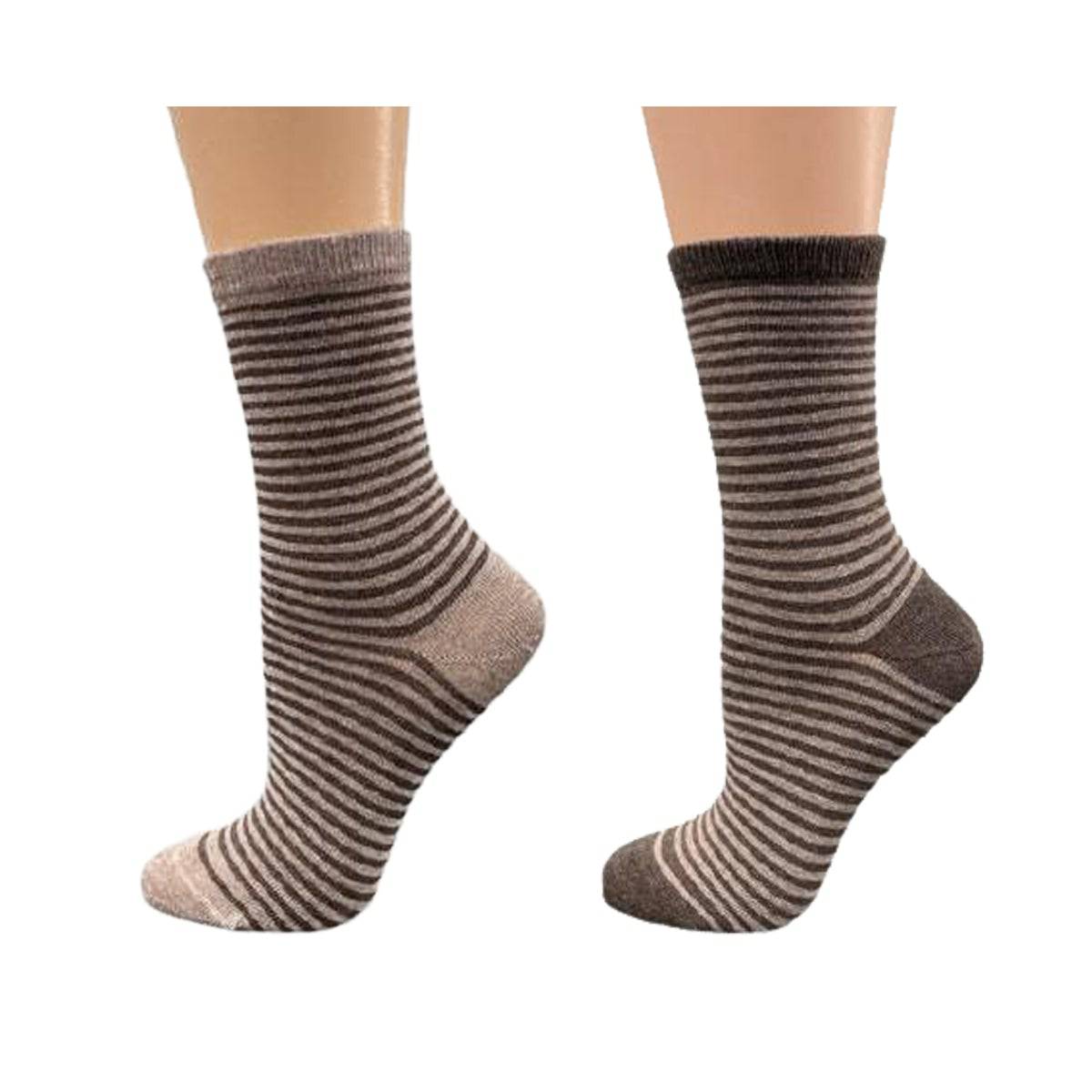 Cotton Crew Pen Striped or Pen Dot Dress Socks for Women, Dressy Casual Cute Socks - Wear Sierra