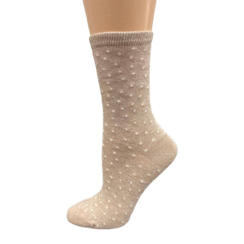 Cotton Crew Pen Striped or Pen Dot Dress Socks for Women, Dressy Casual Cute Socks - Wear Sierra