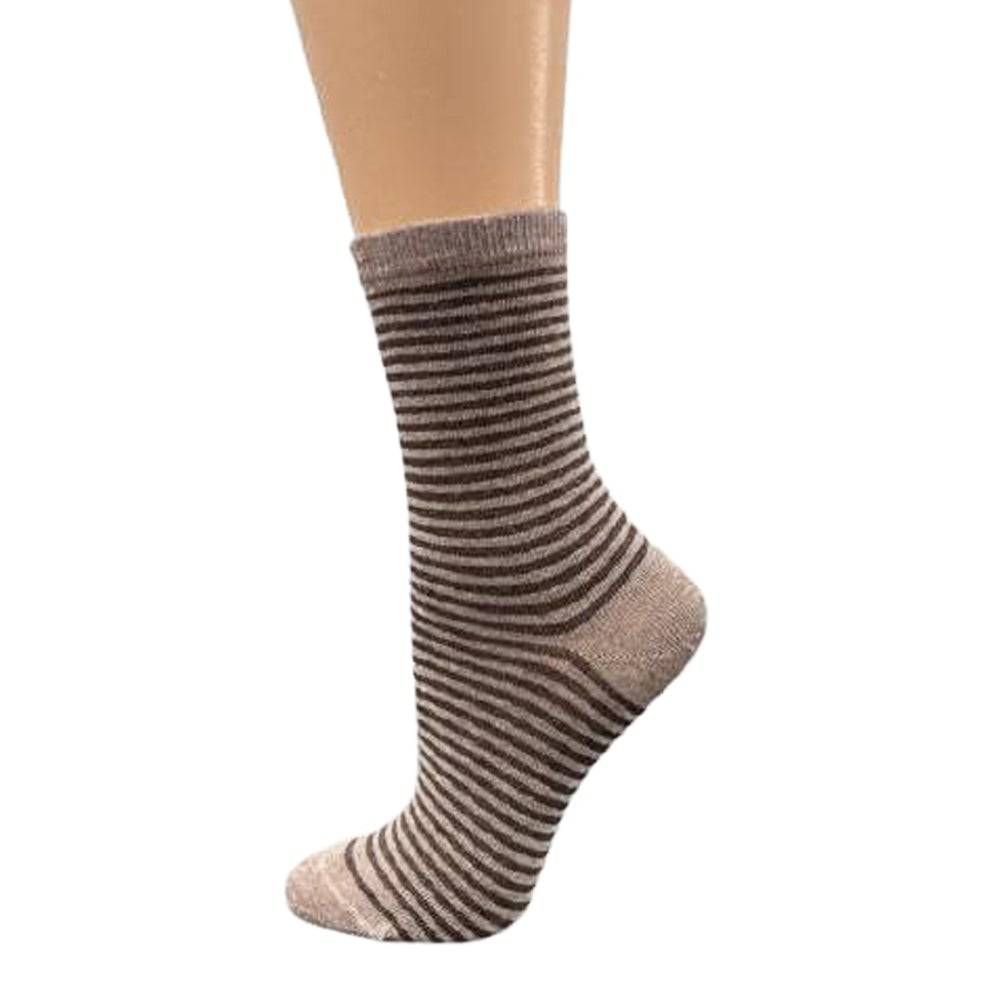 Cotton Crew Pen Striped or Pen Dot Dress Socks for Women, Dressy Casual Cute Socks - Wear Sierra