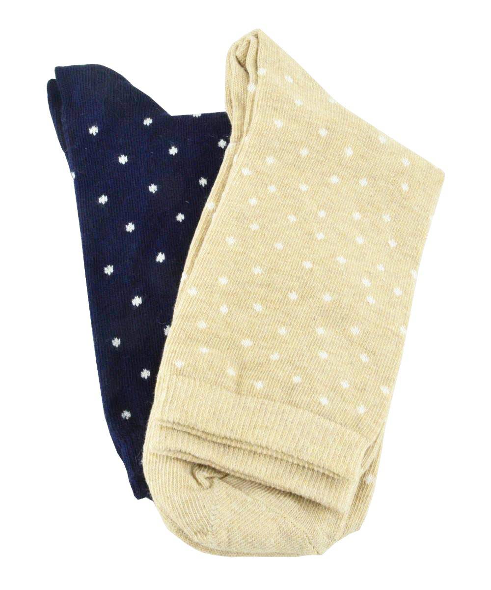 Cotton Crew Pen Striped or Pen Dot Dress Socks for Women, Dressy Casual Cute Socks - Wear Sierra