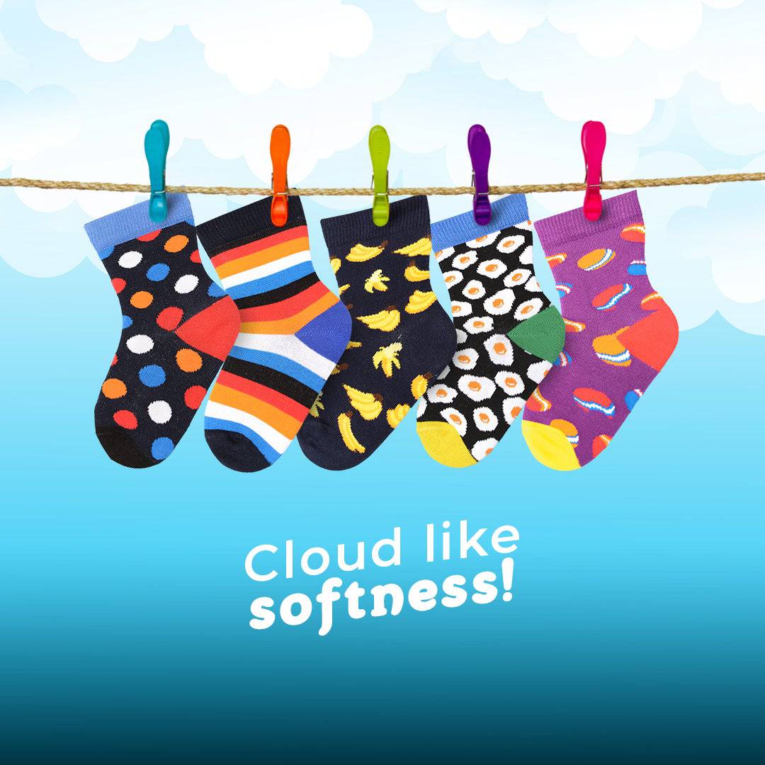 Cute and Colorful Socks for Toddler Boys and Girls, Combed Cotton Crew Socks - 3 Pair Pack in Gift Box - Wear Sierra
