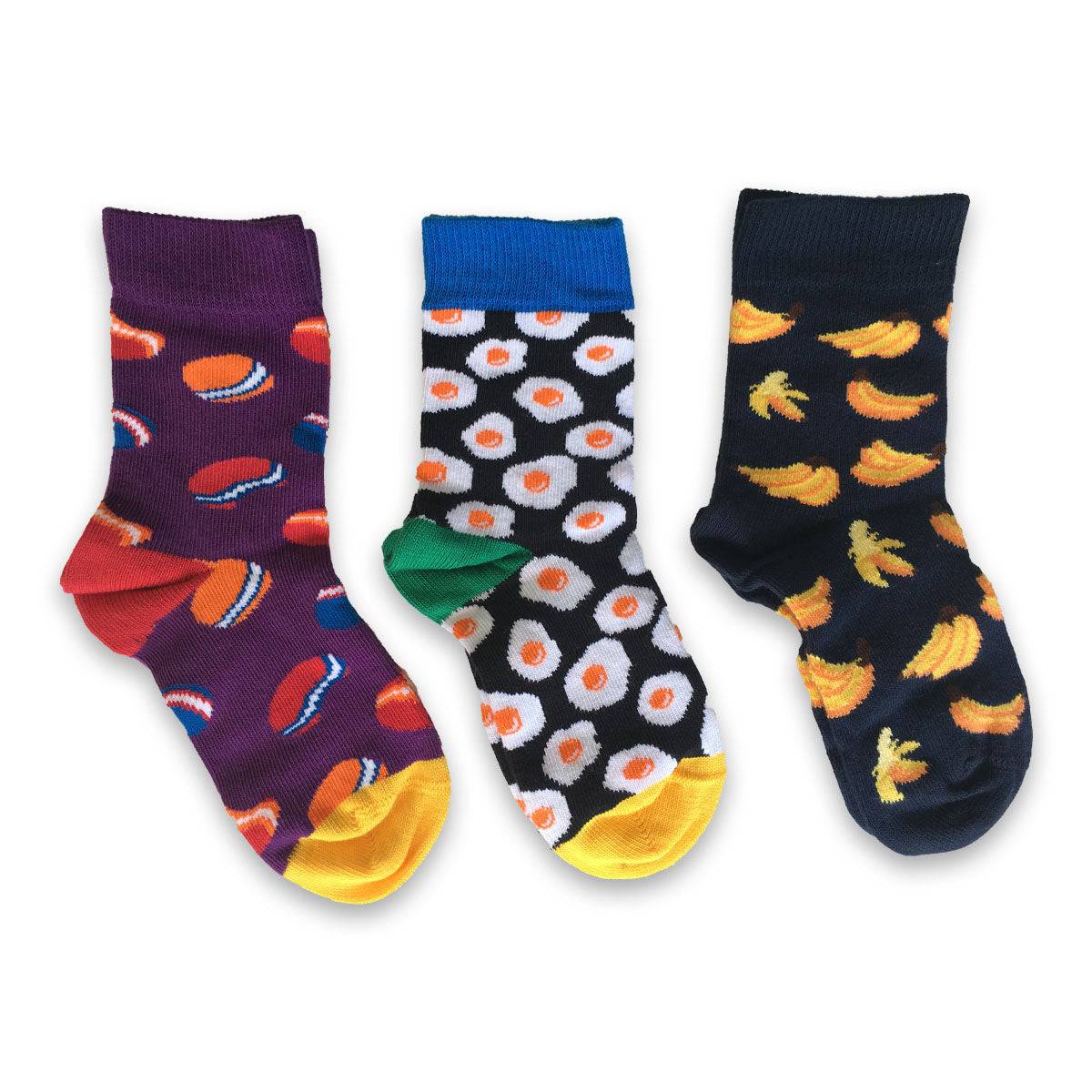 Cute and Colorful Socks for Toddler Boys and Girls, Combed Cotton Crew Socks - 3 Pair Pack in Gift Box - Wear Sierra